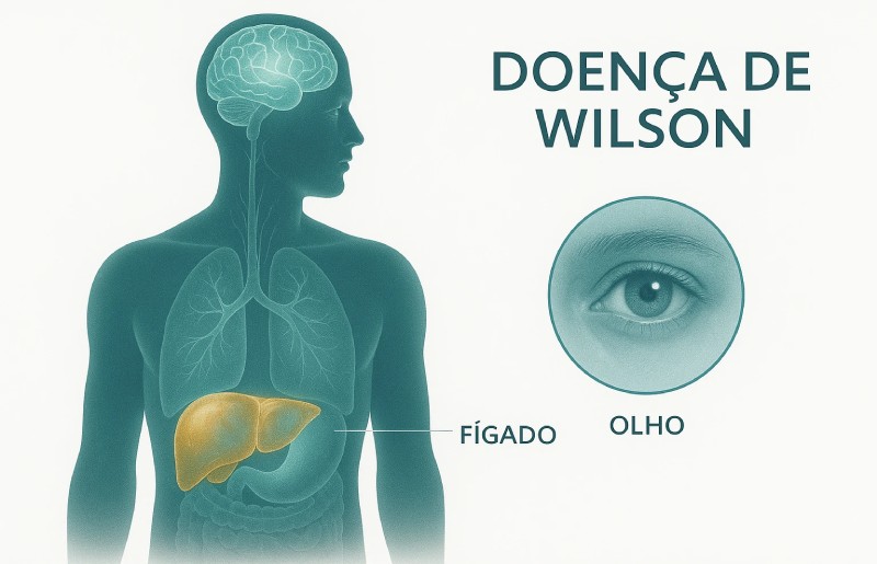 Representação dos órgãos afetados pela Doença de Wilson
